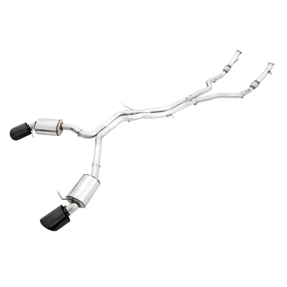 AWE Audi B9.5 RS5 Sportback Non-Resonated Touring Edition Exhaust - RS-Style Diamond Blk Tips